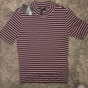 BRAND NEW maroon striped tshirt!